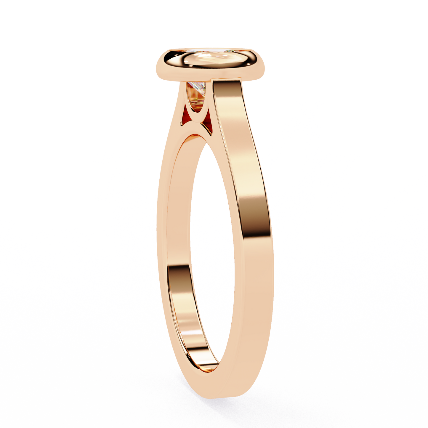 The Bezel Cathedral Round Diamond Engagement Ring