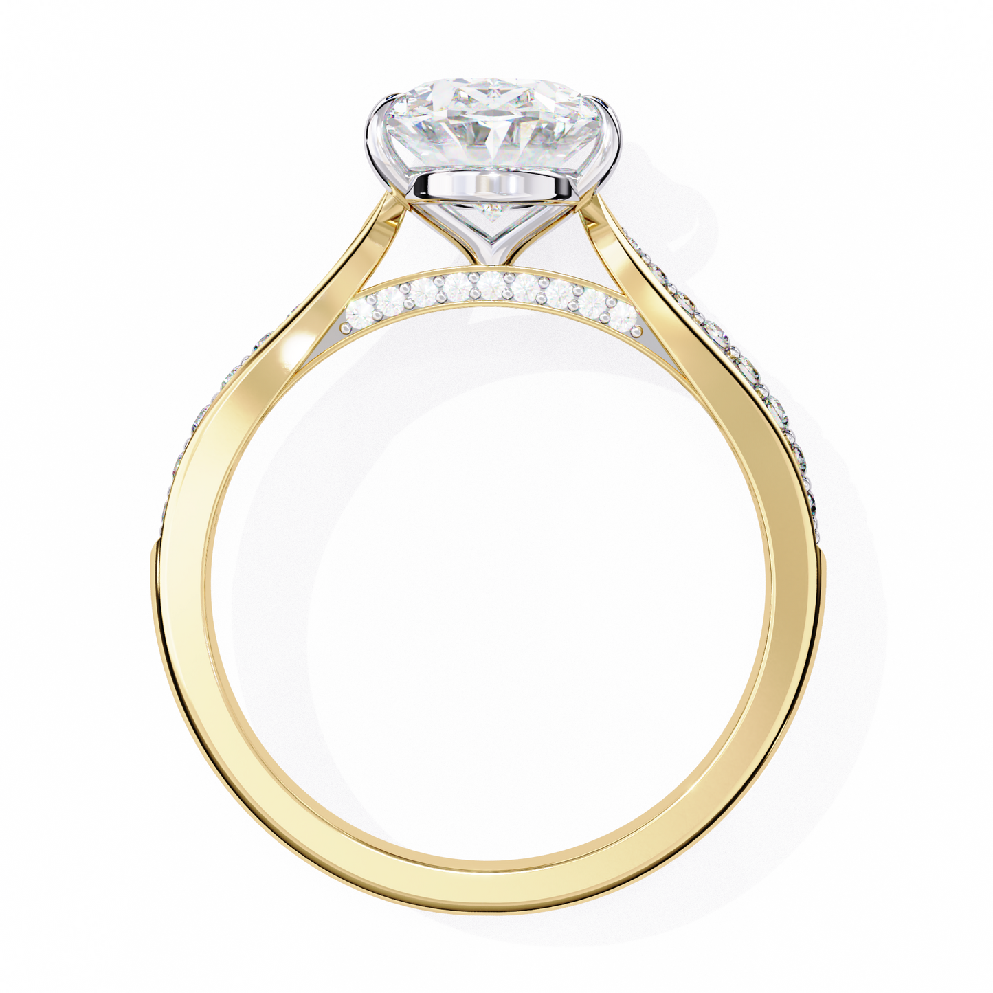 The Pavé Bridge Engagement Ring with Channel Set Diamonds