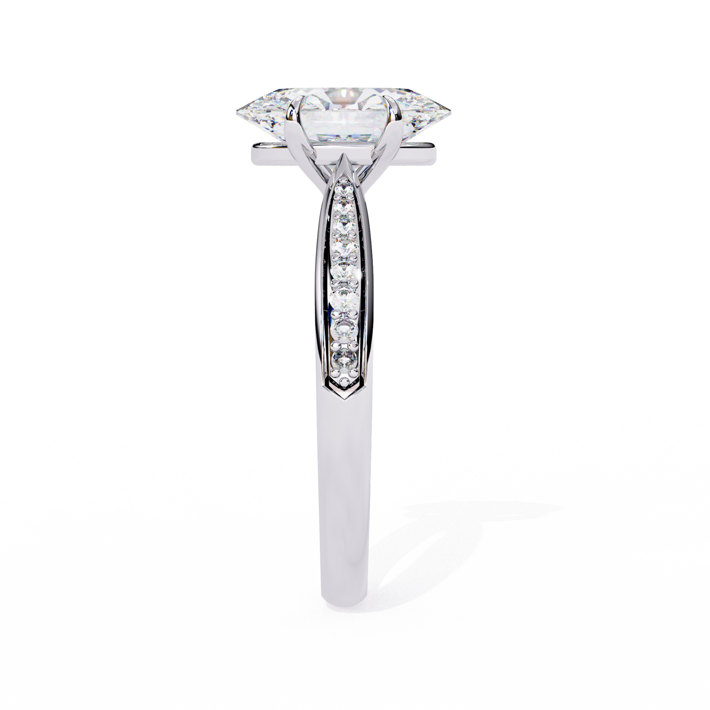 The Pavé Bridge Engagement Ring with Channel Set Diamonds