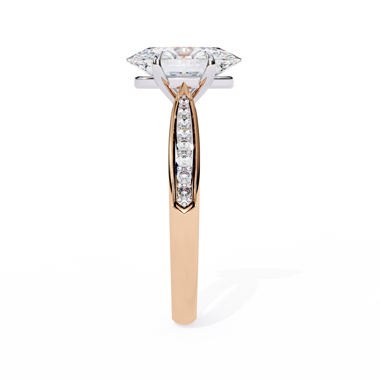 The Pavé Bridge Engagement Ring with Channel Set Diamonds