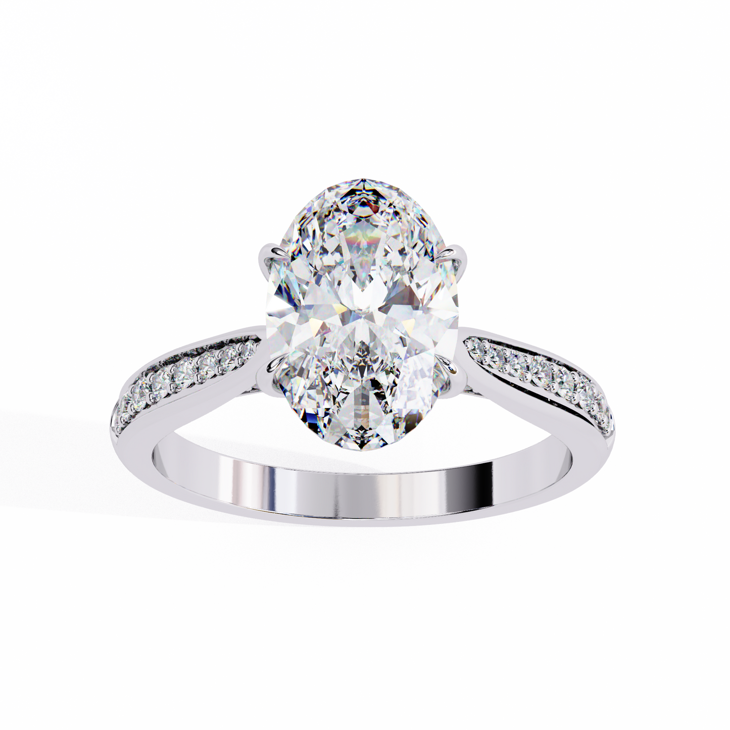 The Pavé Bridge Engagement Ring with Channel Set Diamonds