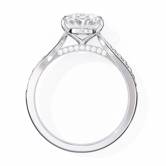 The Pavé Bridge Engagement Ring with Channel Set Diamonds