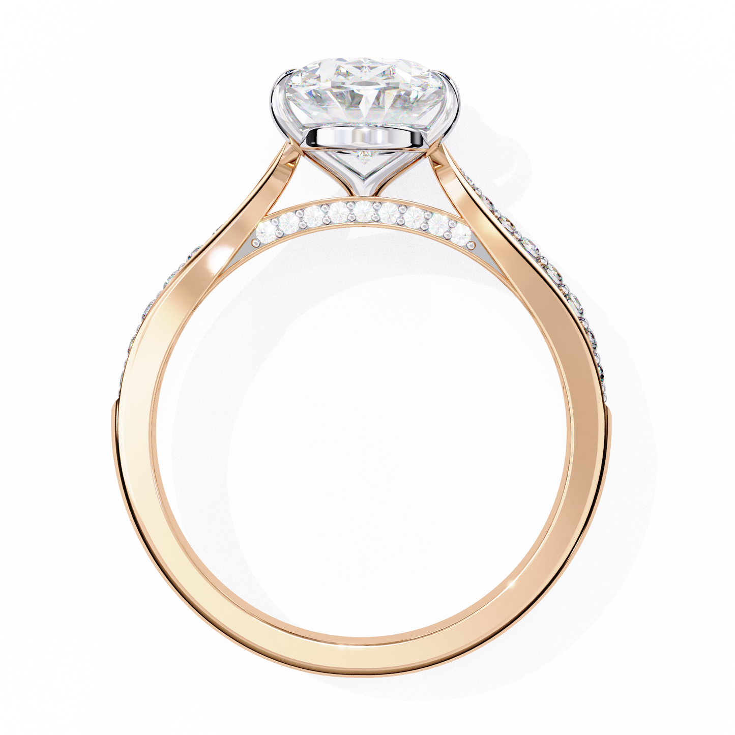 The Pavé Bridge Engagement Ring with Channel Set Diamonds