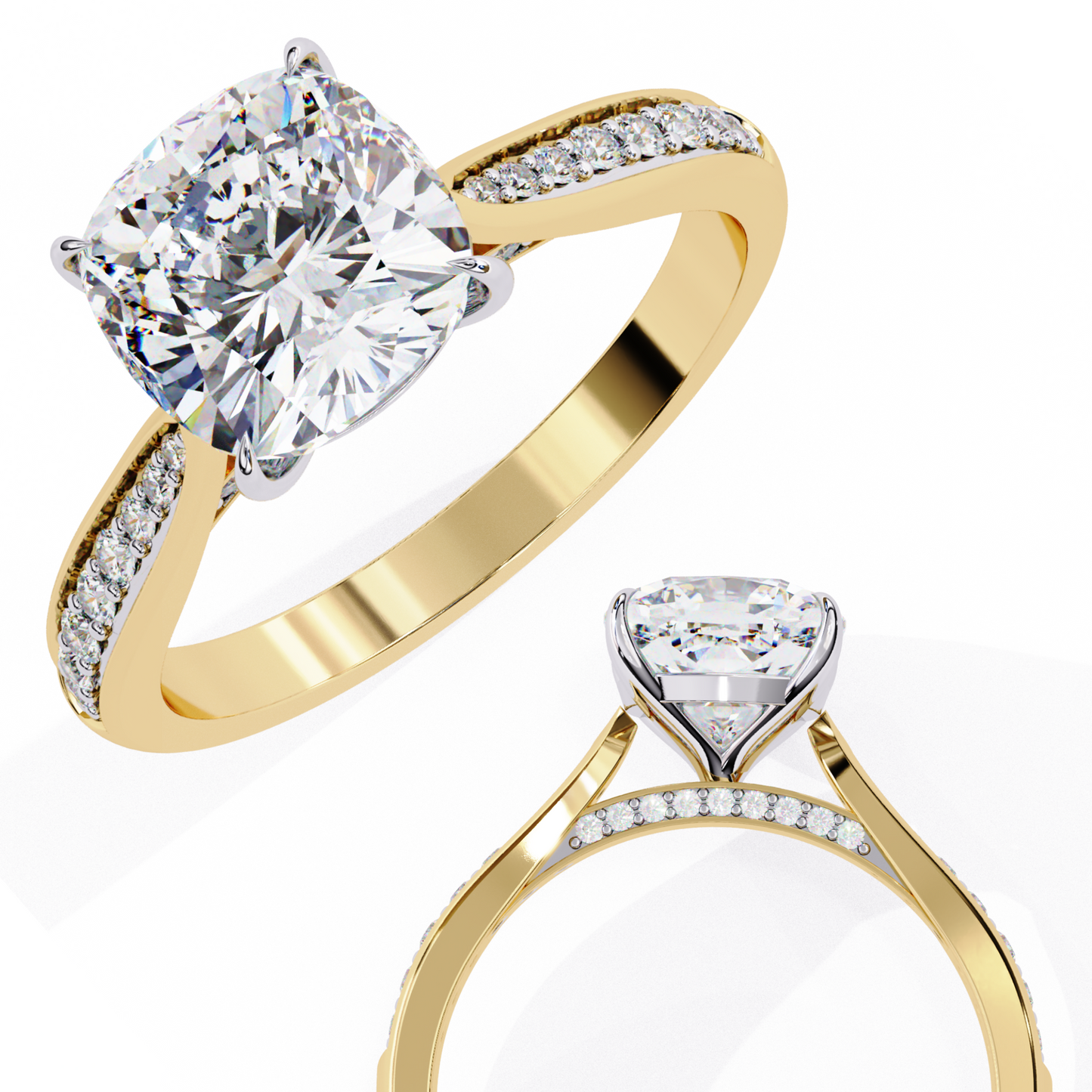 The Pavé Bridge Engagement Ring with Channel Set Diamonds