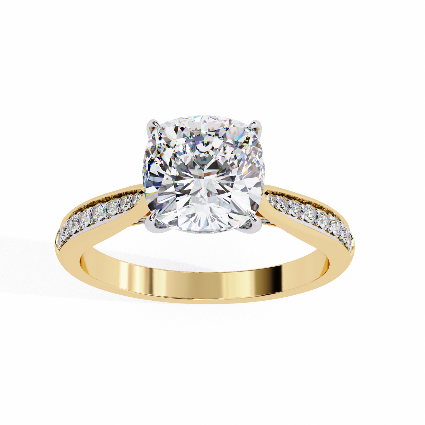 The Pavé Bridge Engagement Ring with Channel Set Diamonds