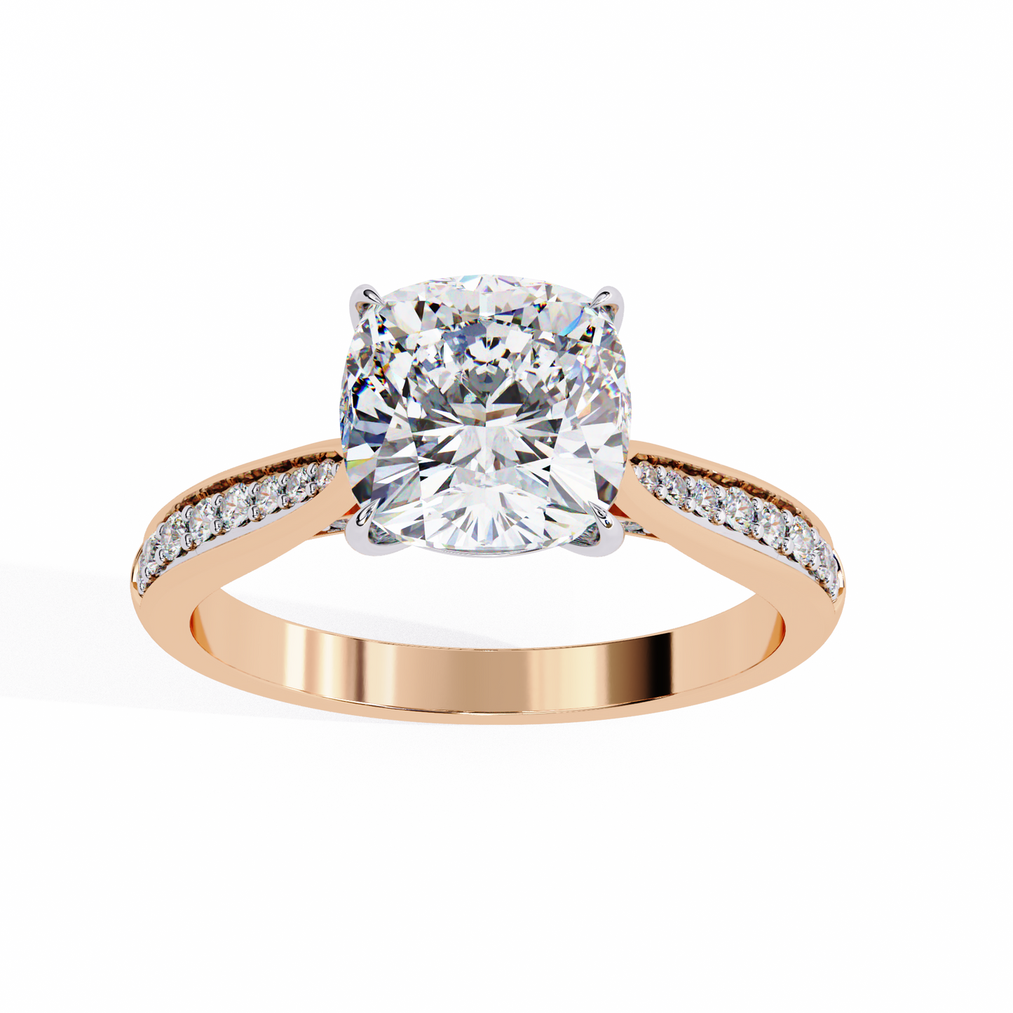 The Pavé Bridge Engagement Ring with Channel Set Diamonds