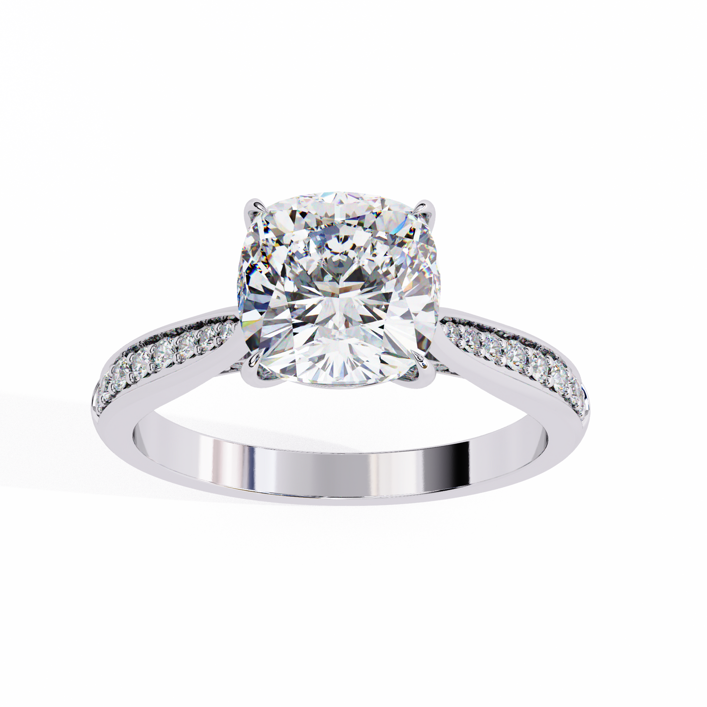The Pavé Bridge Engagement Ring with Channel Set Diamonds