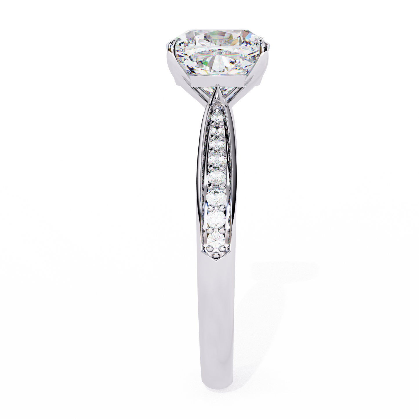 The Pavé Bridge Engagement Ring with Channel Set Diamonds
