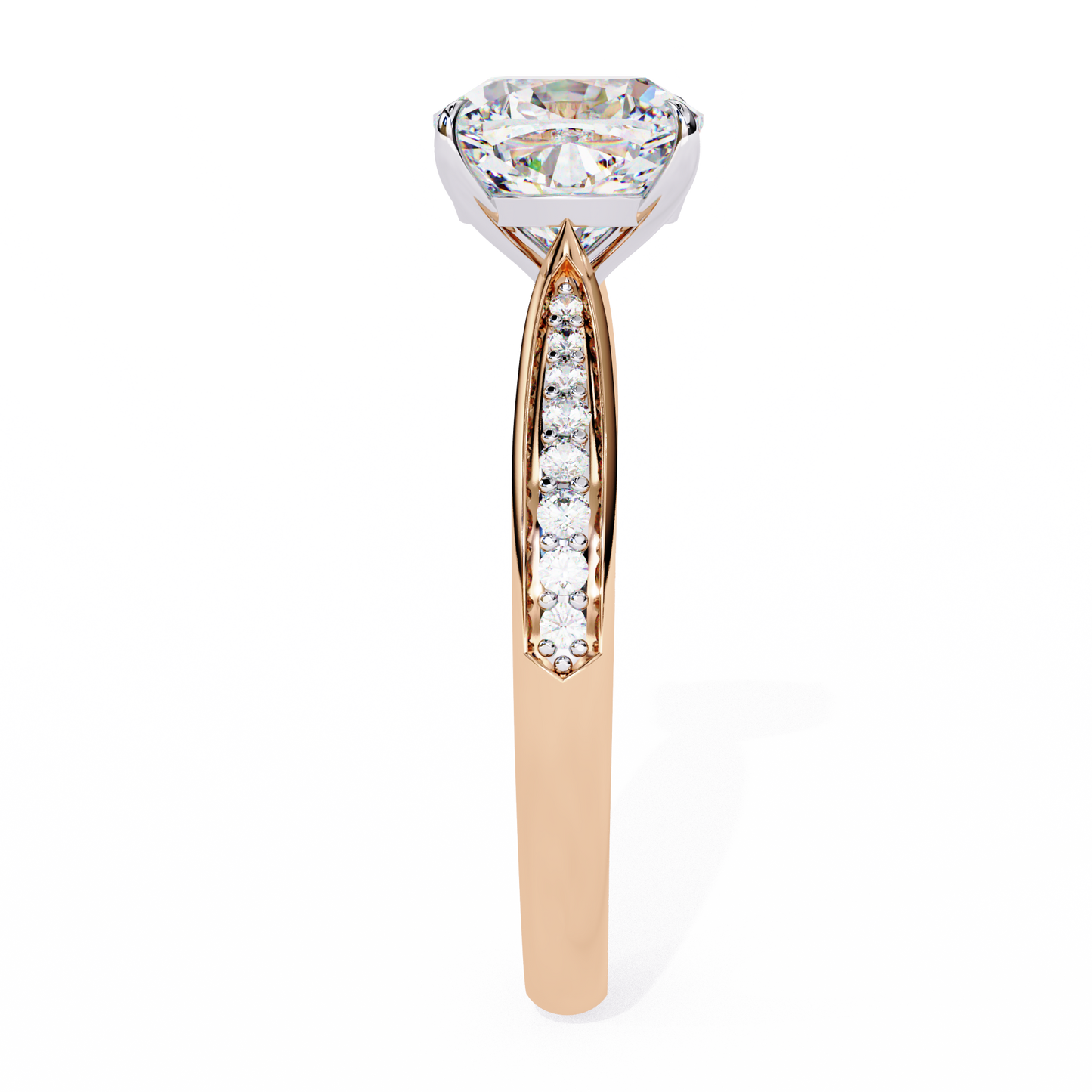 The Pavé Bridge Engagement Ring with Channel Set Diamonds