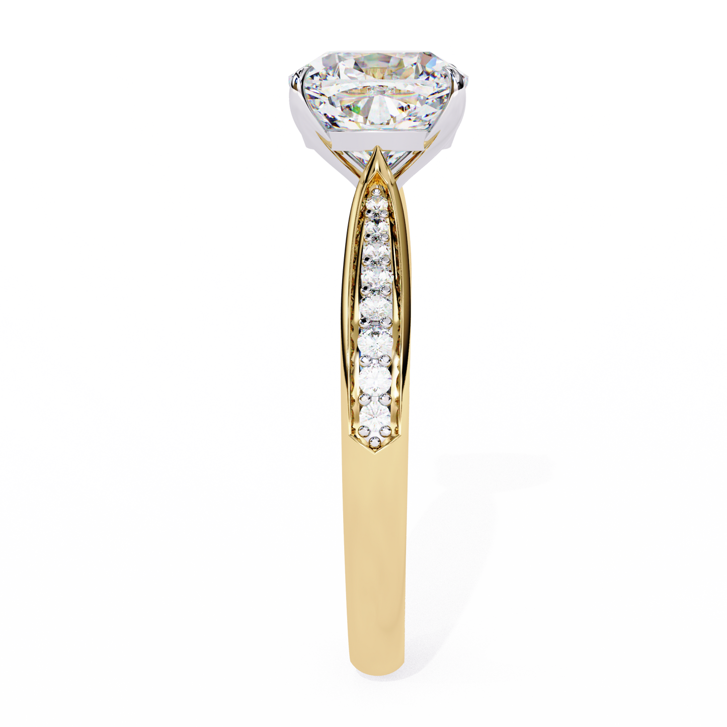 The Pavé Bridge Engagement Ring with Channel Set Diamonds