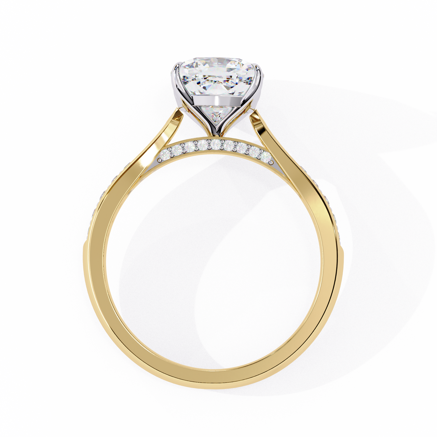 The Pavé Bridge Engagement Ring with Channel Set Diamonds