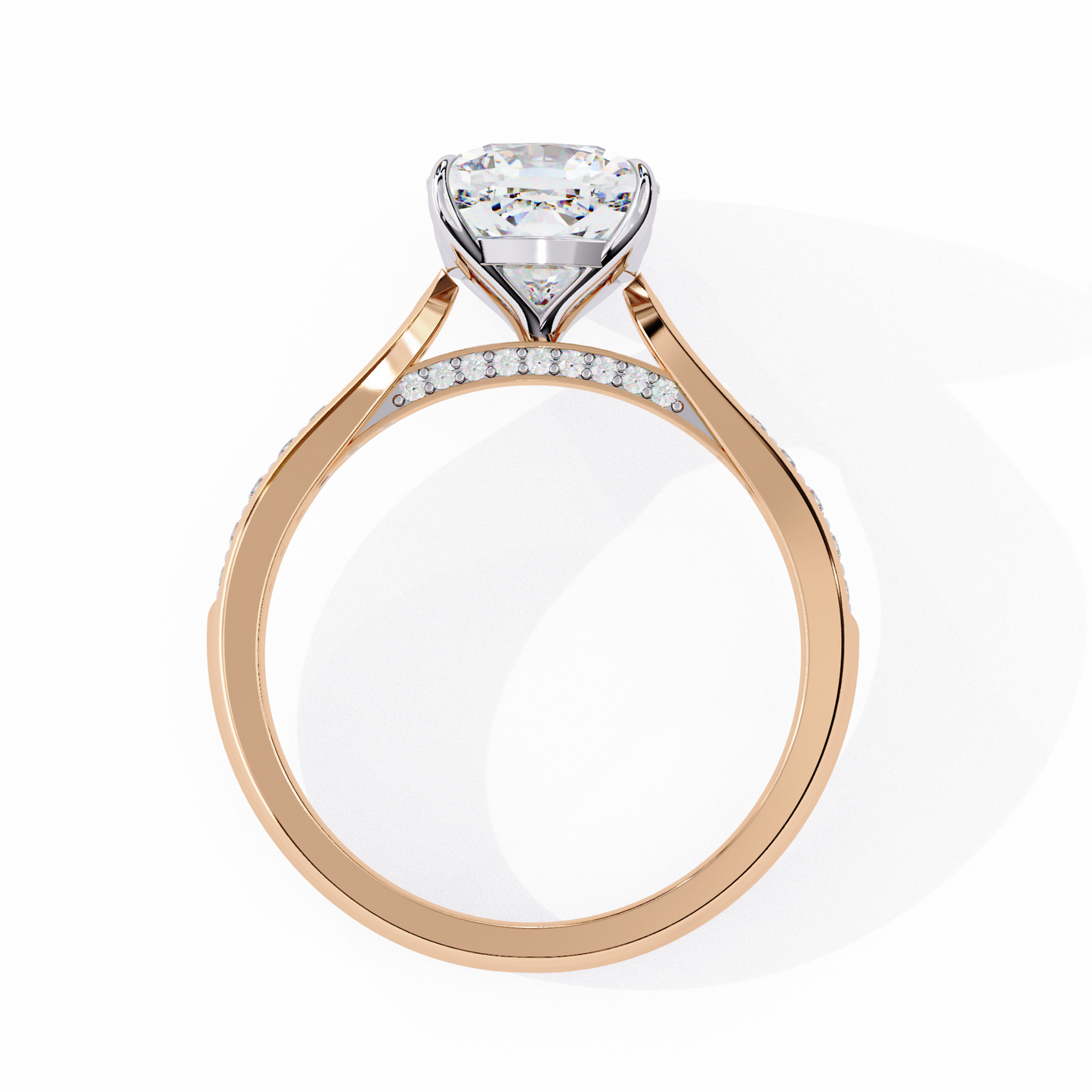 The Pavé Bridge Engagement Ring with Channel Set Diamonds