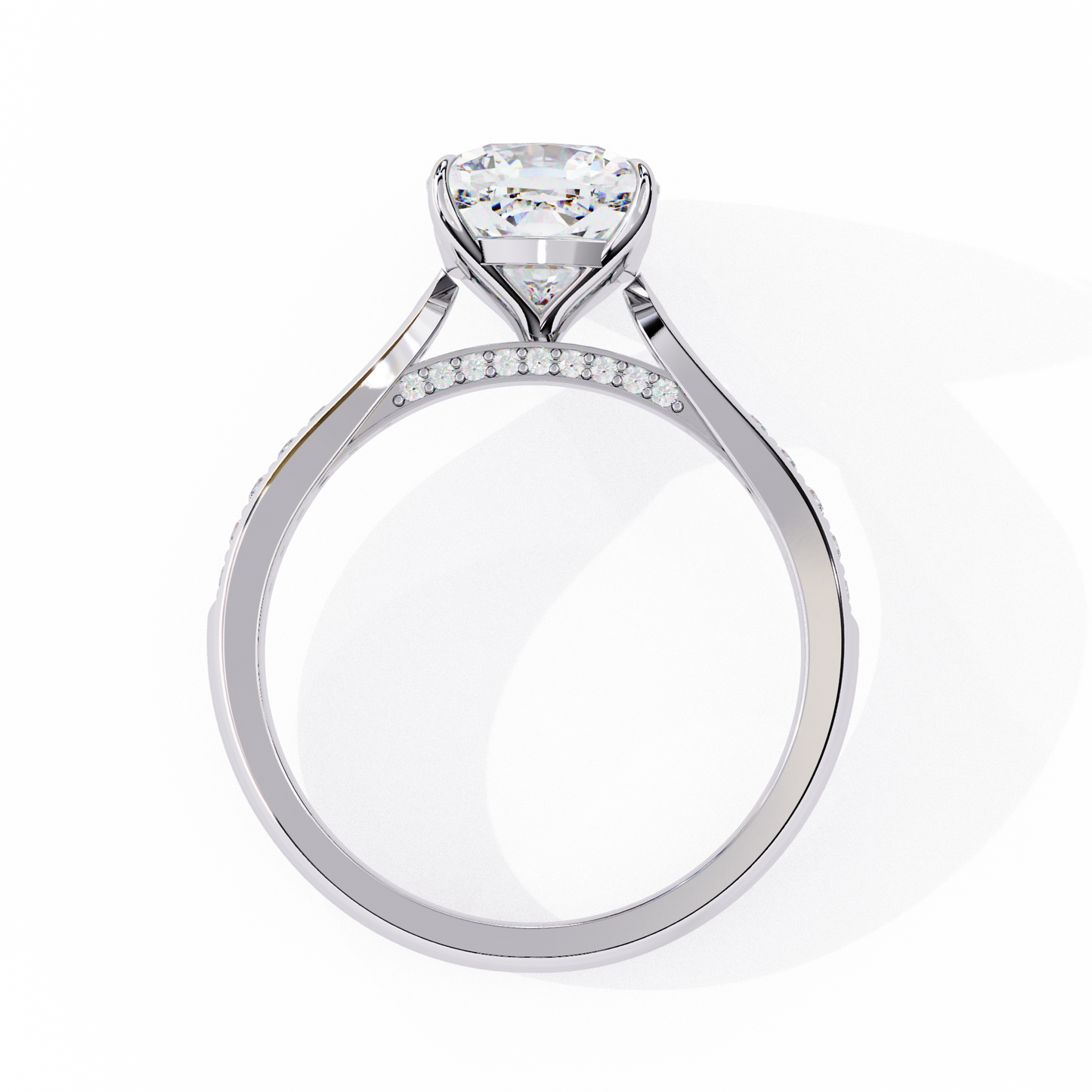 The Pavé Bridge Engagement Ring with Channel Set Diamonds