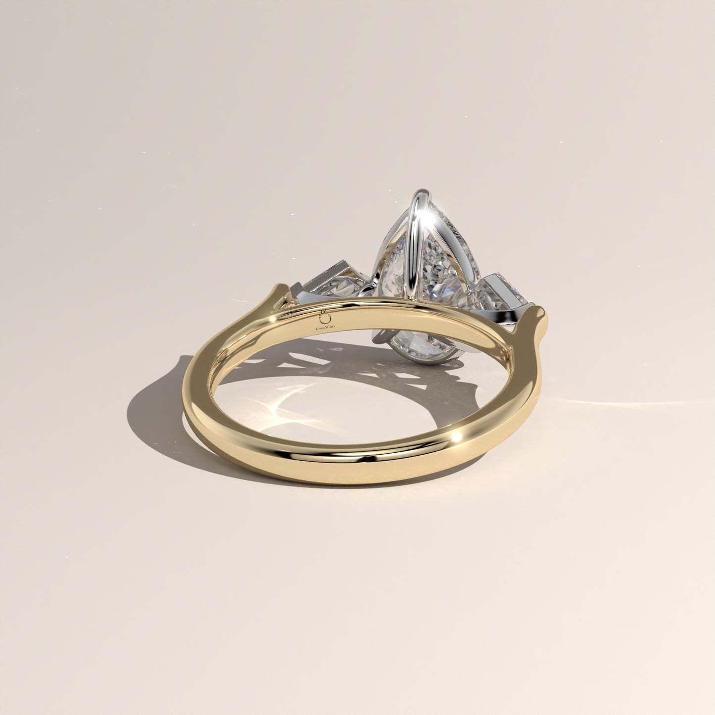 The Three Stone Pear Engagement Ring