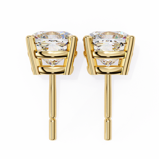 Round Brilliant Solitaire Diamond Stud Earrings