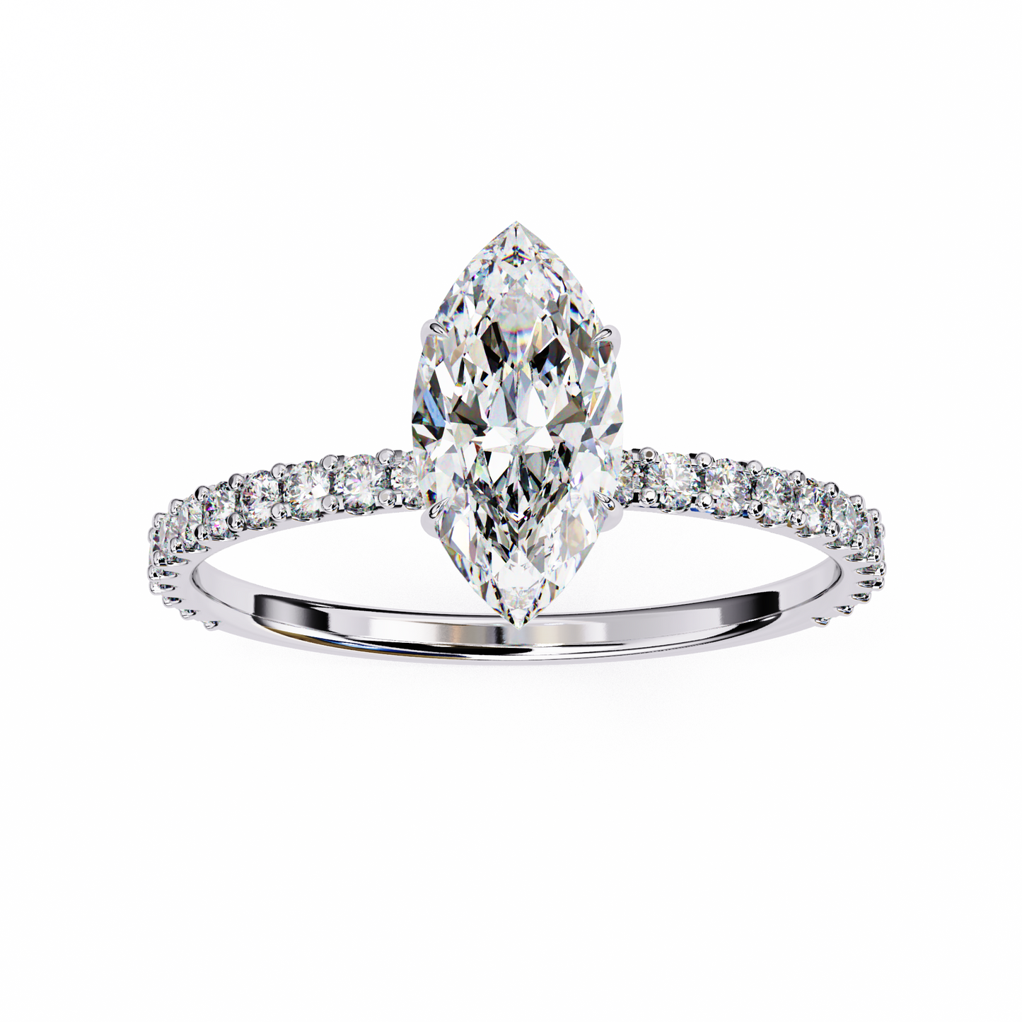 The Veiled Halo Engagement Ring