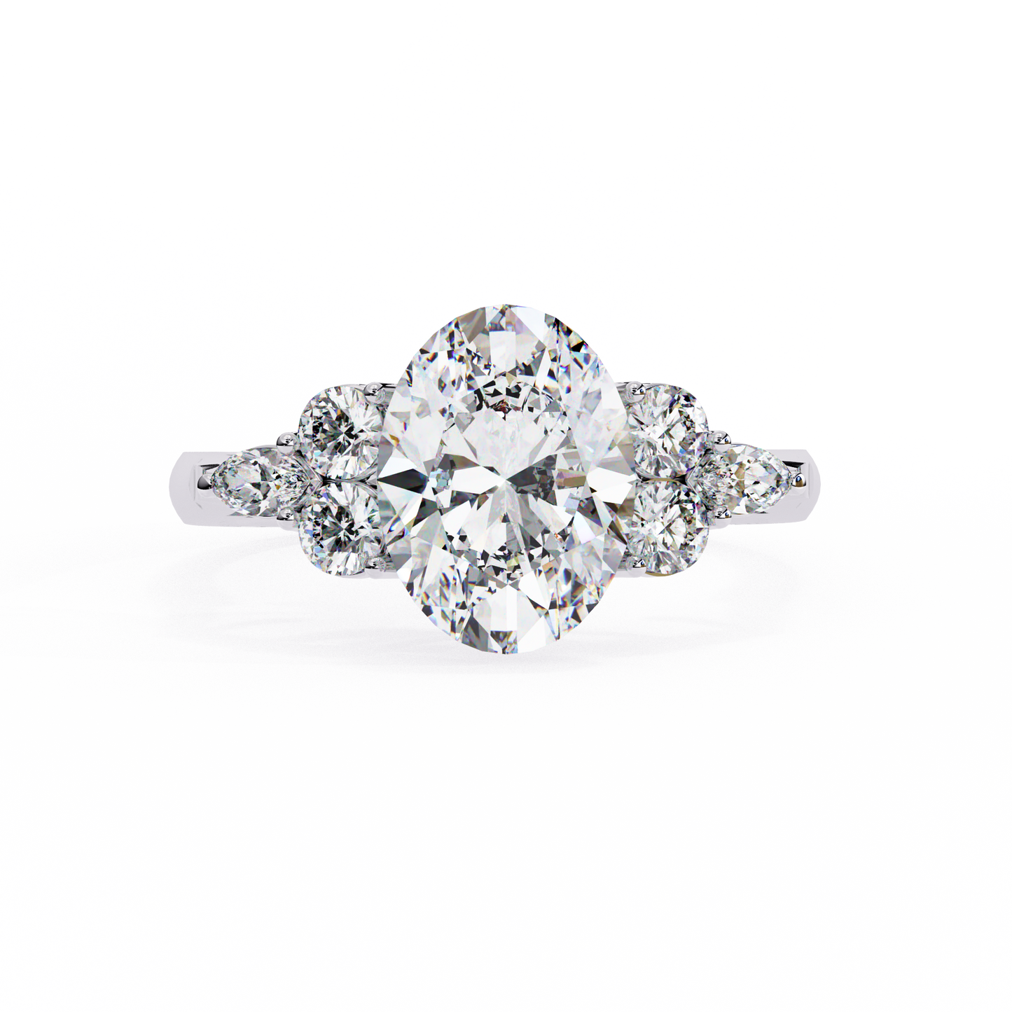 The Oval Cluster Engagement Ring
