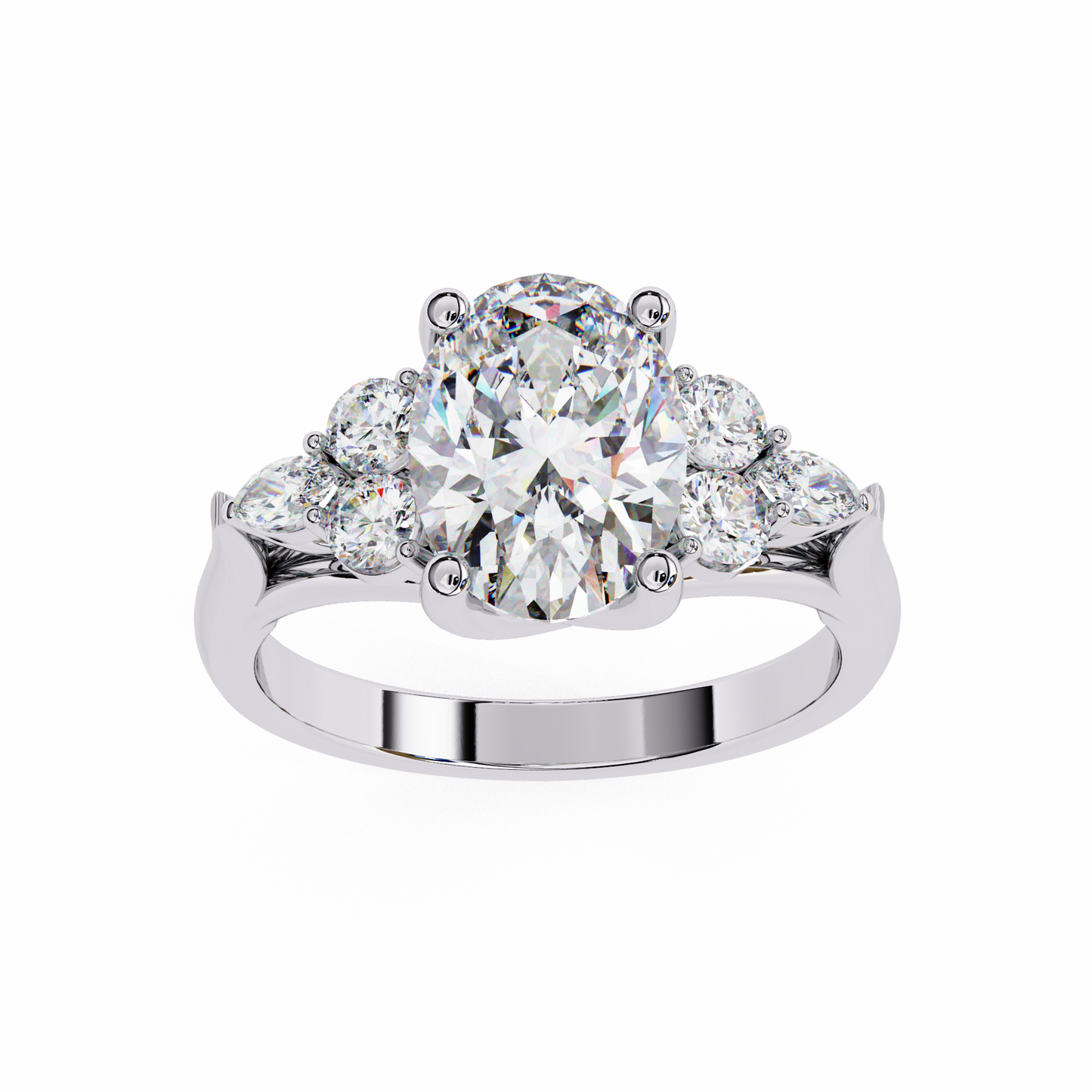 The Oval Cluster Engagement Ring