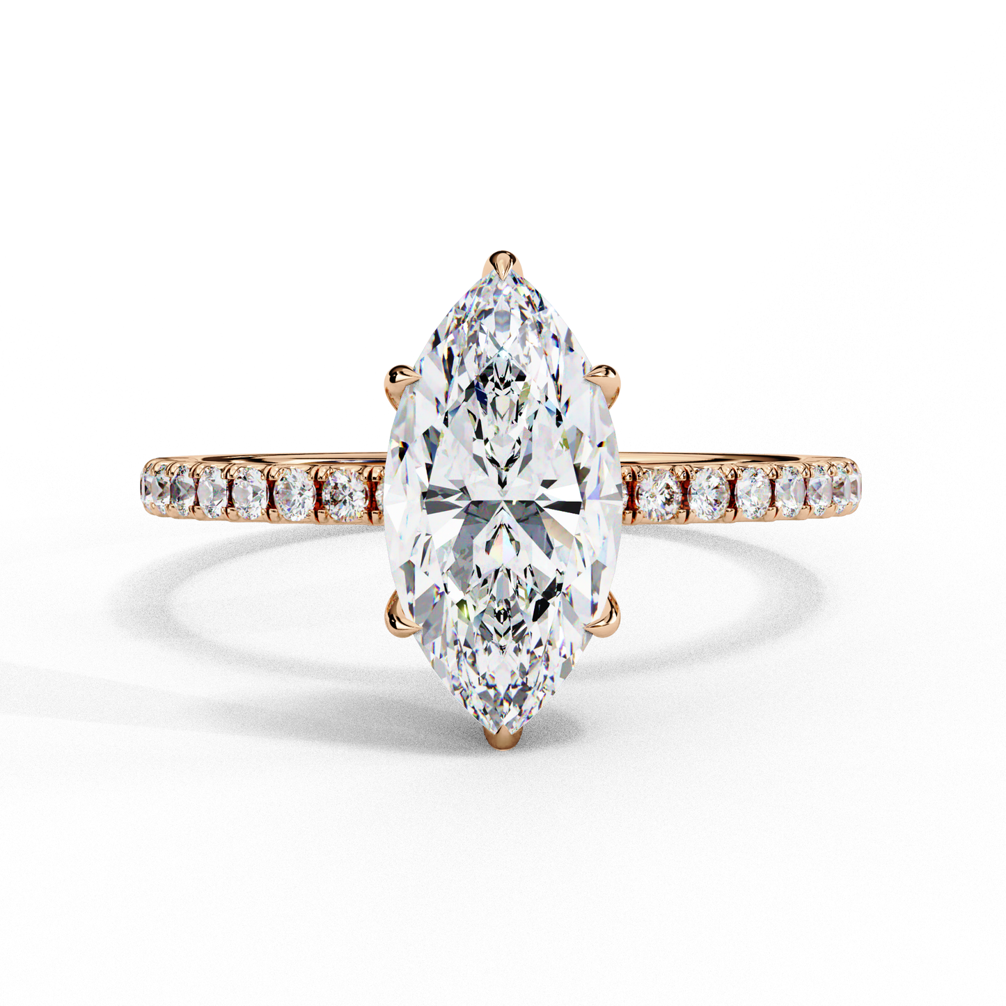 The Classic Hidden Halo Marquise Engagement Ring