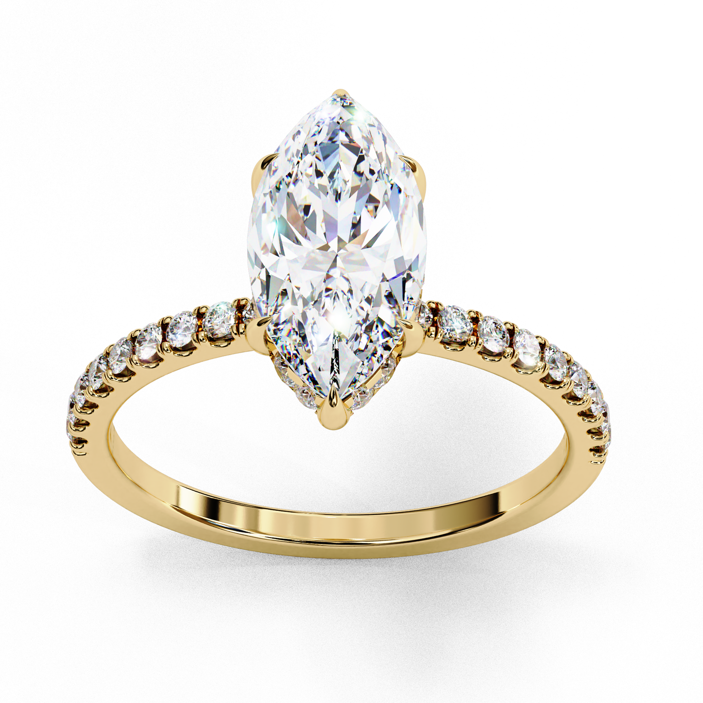 The Classic Hidden Halo Marquise Engagement Ring