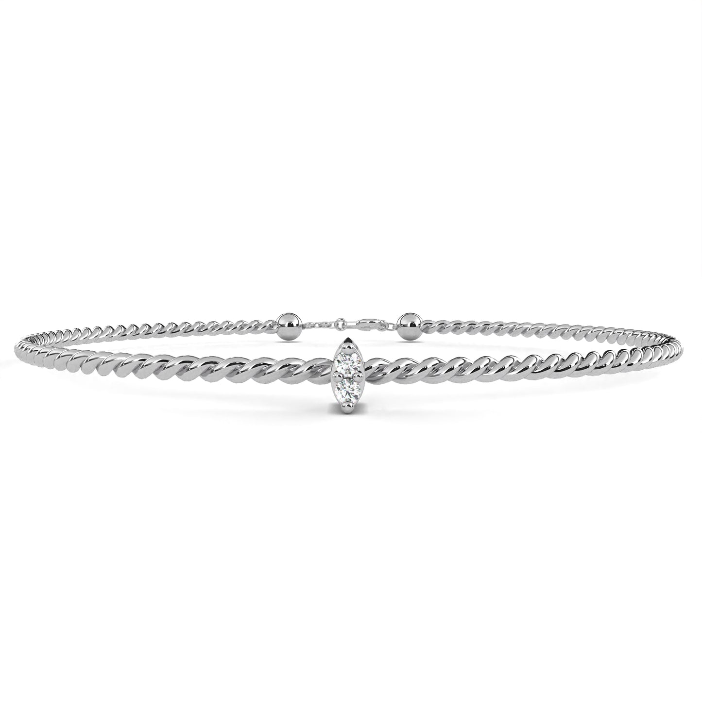 Marquise Diamond Cord Bracelet