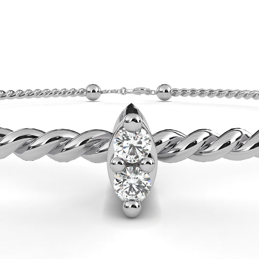 Marquise Diamond Cord Bracelet
