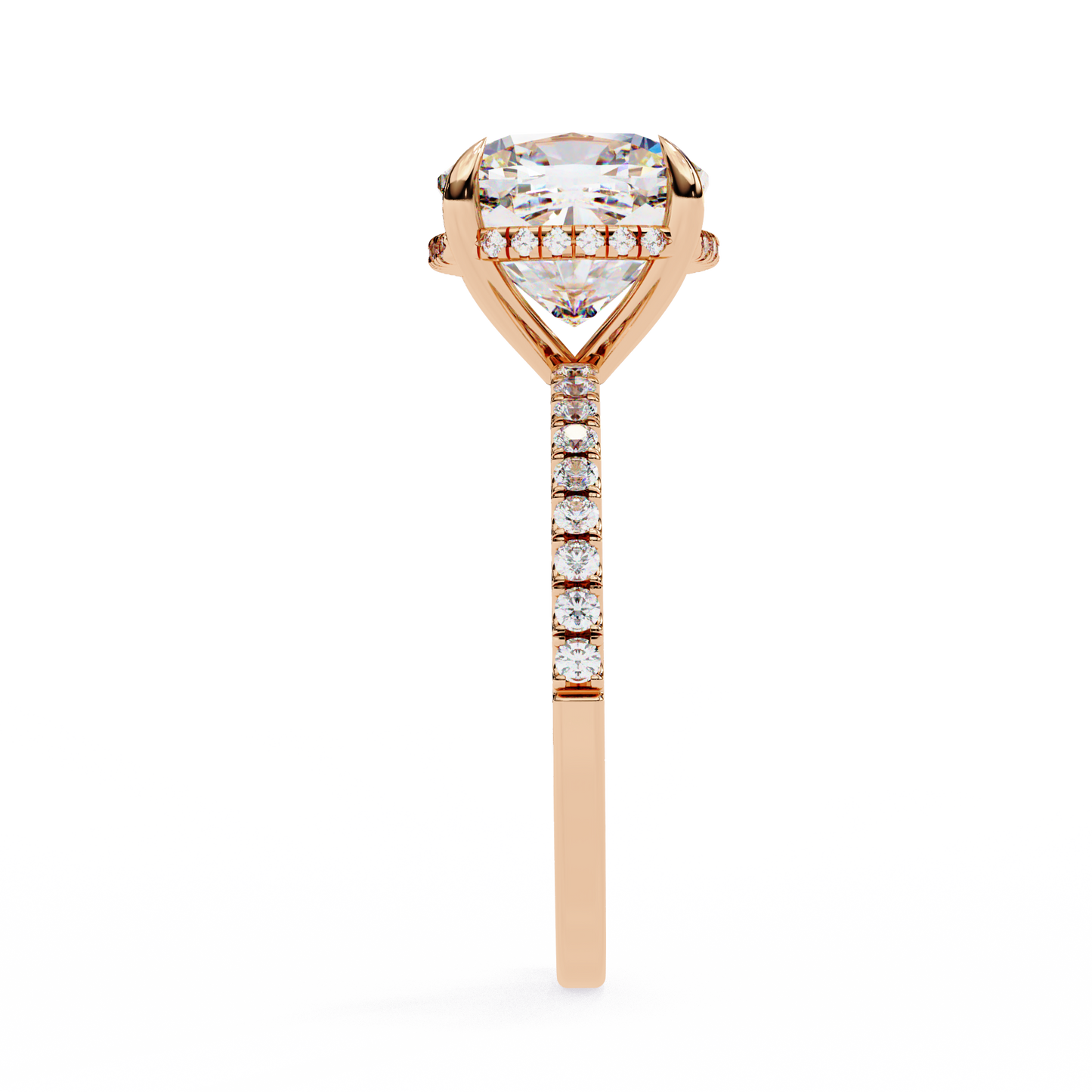 The Solitaire Hidden Halo Engagement Ring