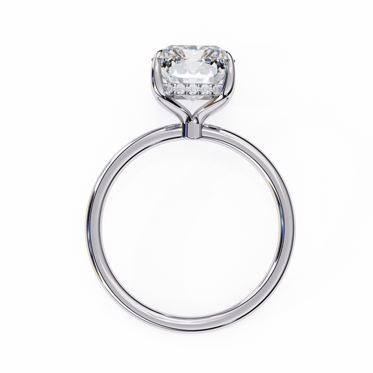 The Classic Hidden Halo Plain Band Engagement Ring