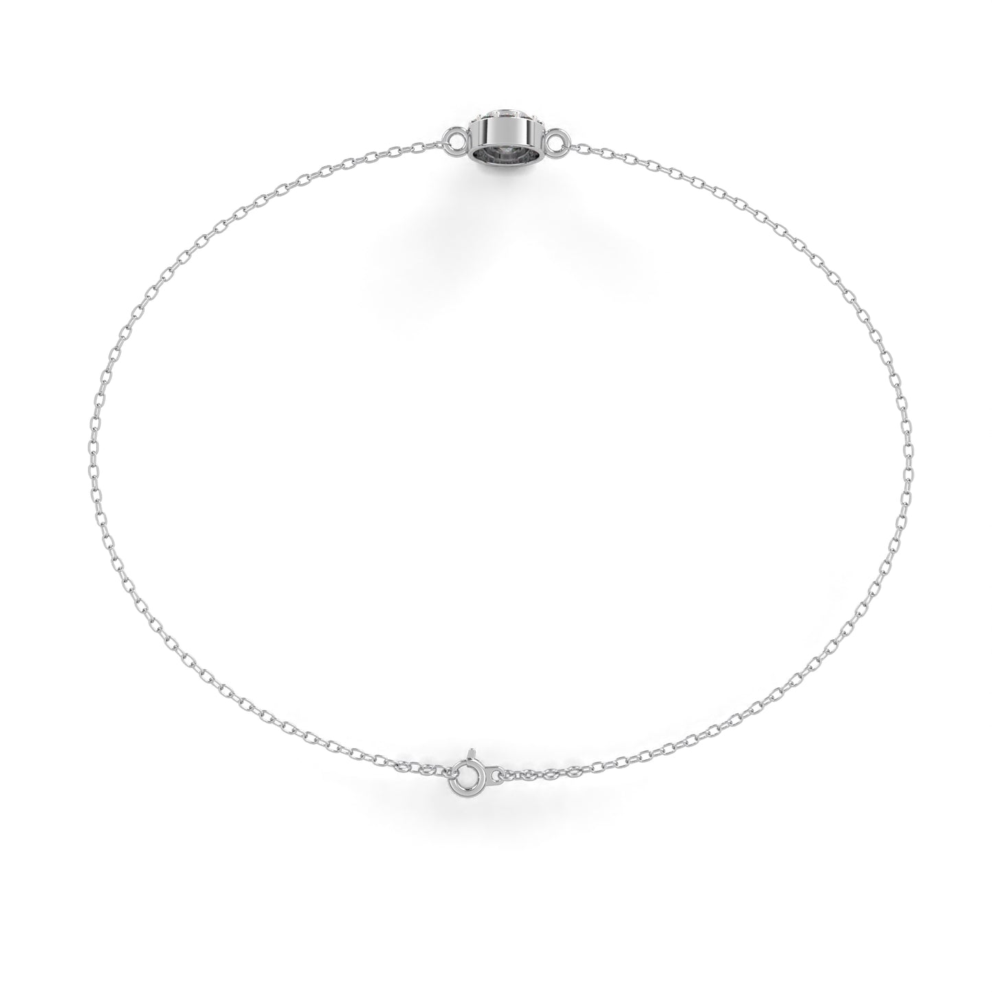 Classic Halo Round Diamond Chain Bracelet