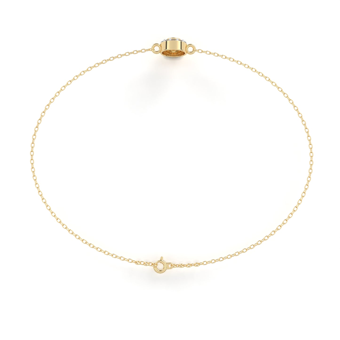 Classic Halo Round Diamond Chain Bracelet