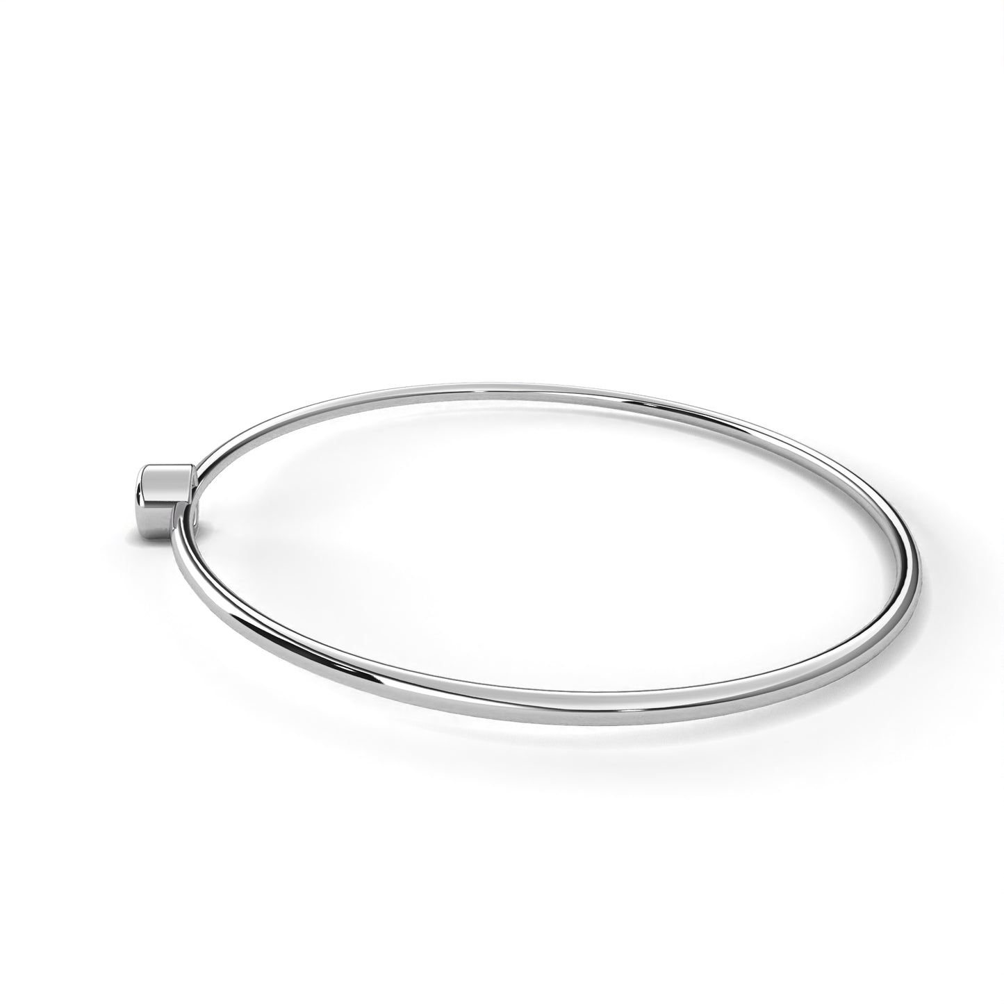 Classic Bezel-Set Diamond Bangle Bracelet