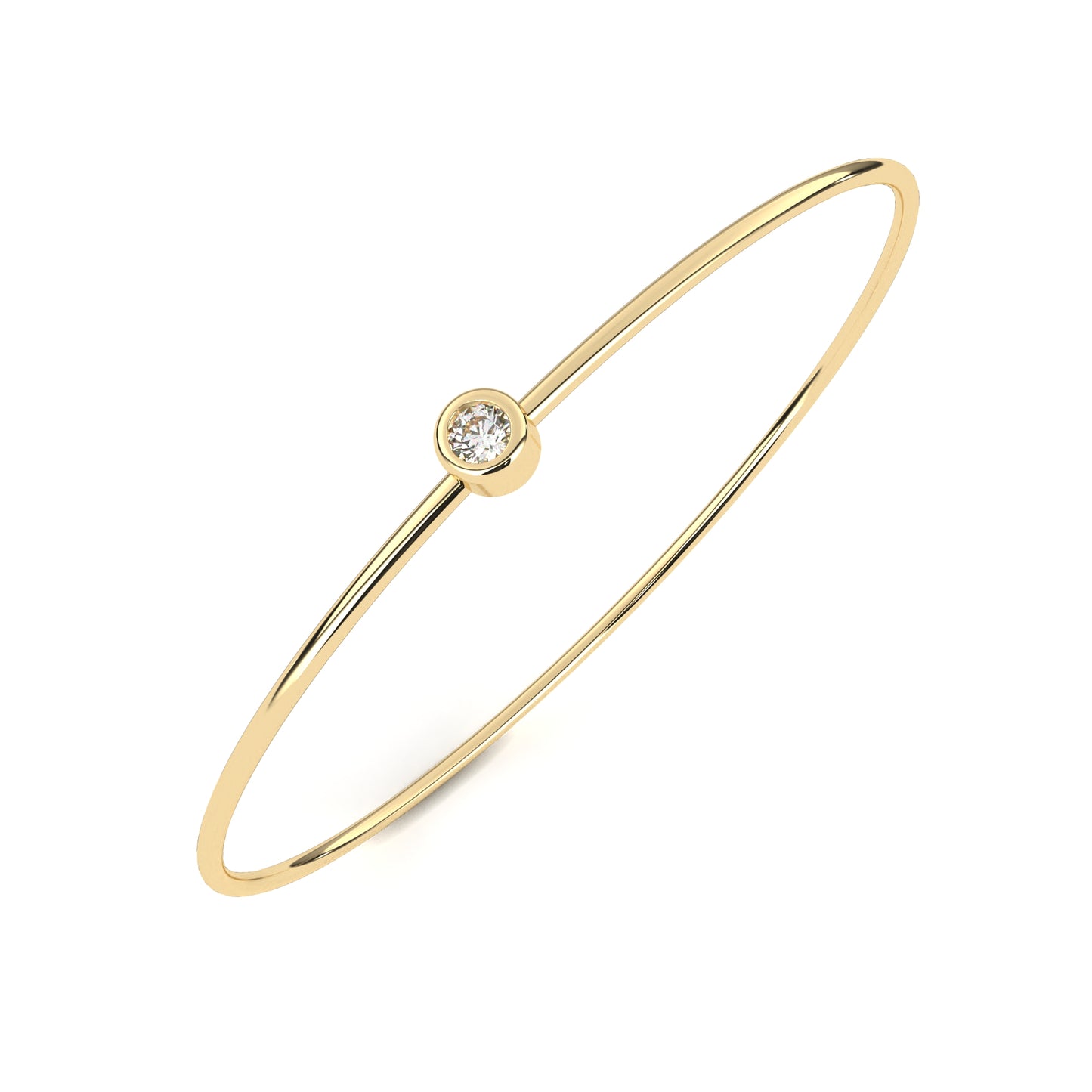 Classic Bezel-Set Diamond Bangle Bracelet