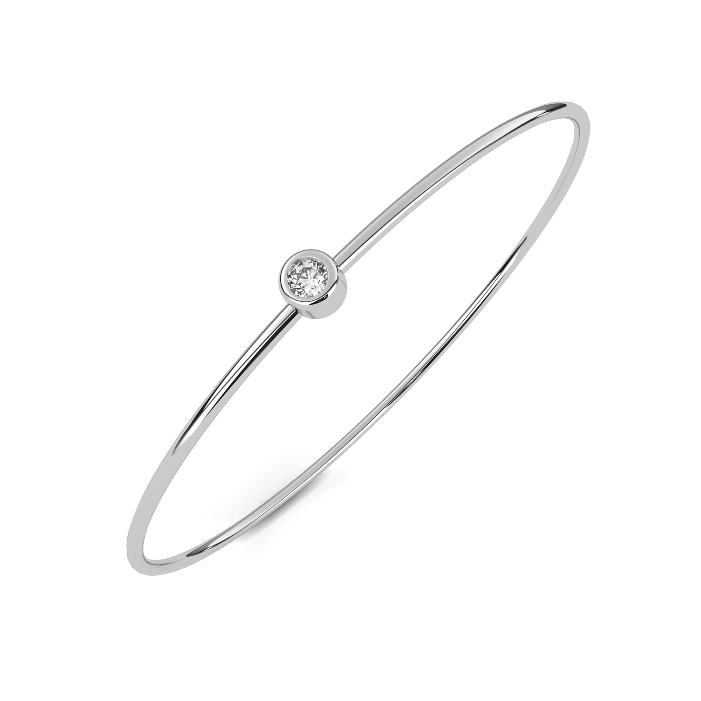 Classic Bezel-Set Diamond Bangle Bracelet