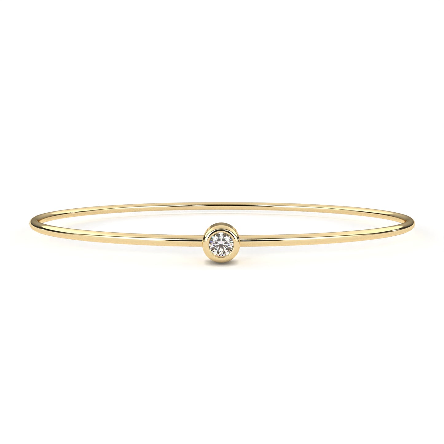 Classic Bezel-Set Diamond Bangle Bracelet