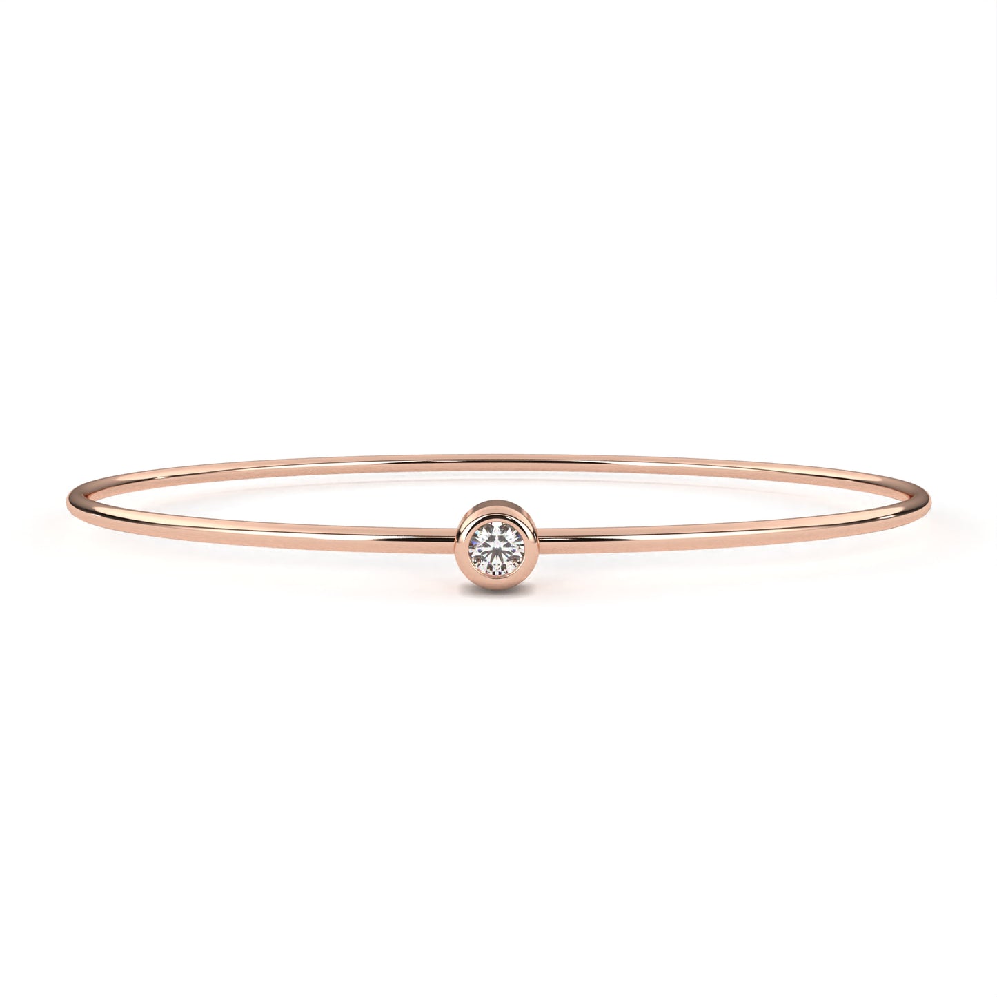Classic Bezel-Set Diamond Bangle Bracelet