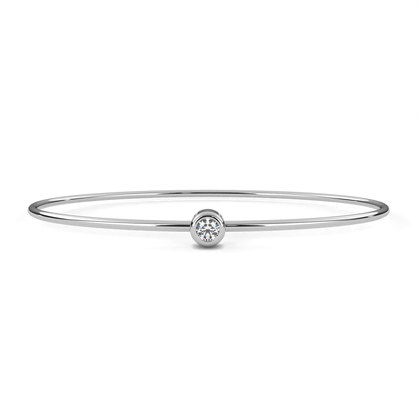 Classic Bezel-Set Diamond Bangle Bracelet