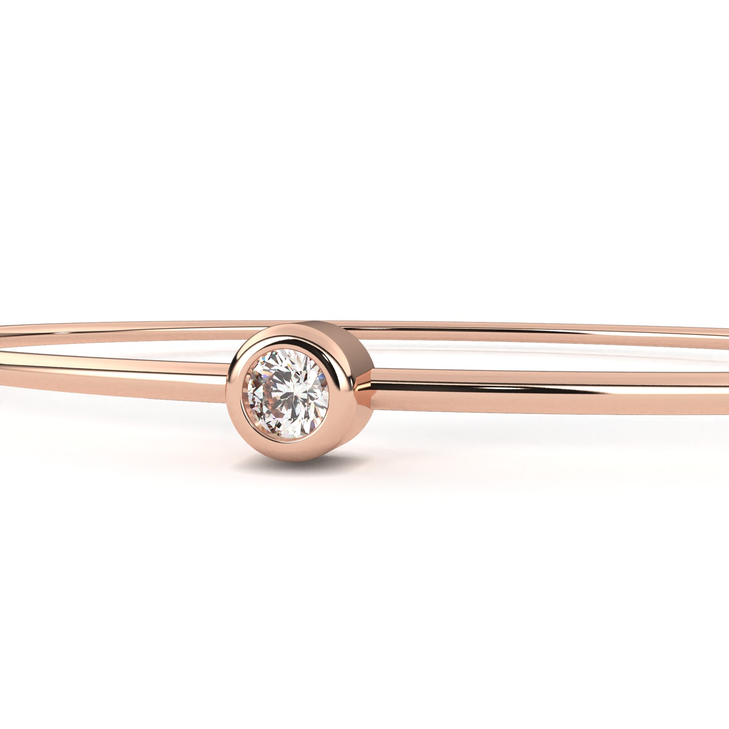 Classic Bezel-Set Diamond Bangle Bracelet