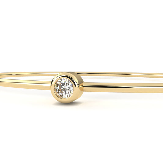 Classic Bezel-Set Diamond Bangle Bracelet