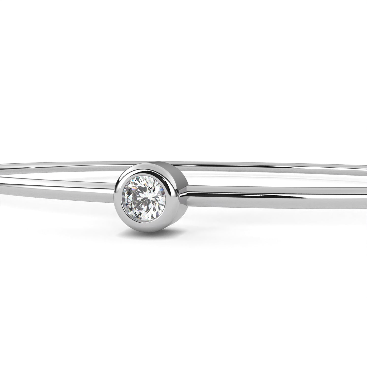 Classic Bezel-Set Diamond Bangle Bracelet