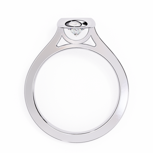 The Bezel Cathedral Round Diamond Engagement Ring