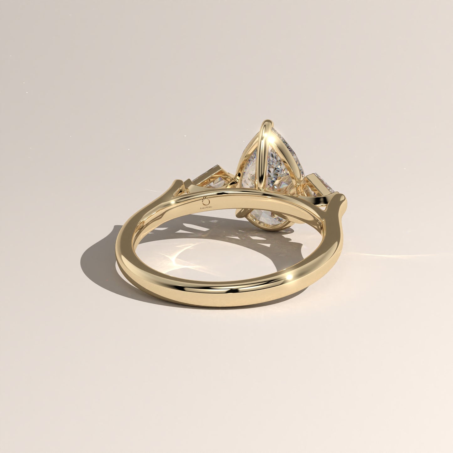 The Three Stone Pear Engagement Ring