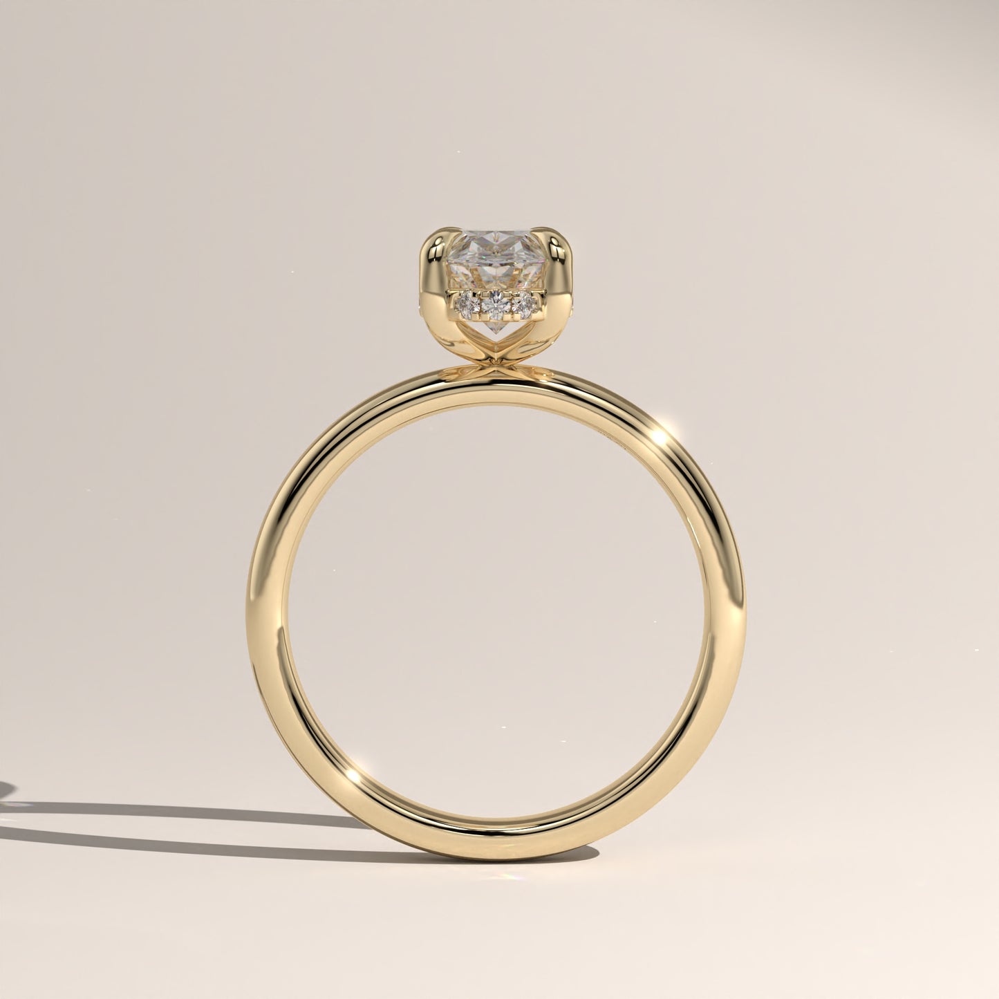 The Classic Hidden Halo Moval Engagement Ring