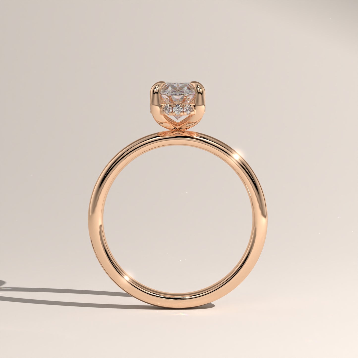 The Classic Hidden Halo Moval Engagement Ring