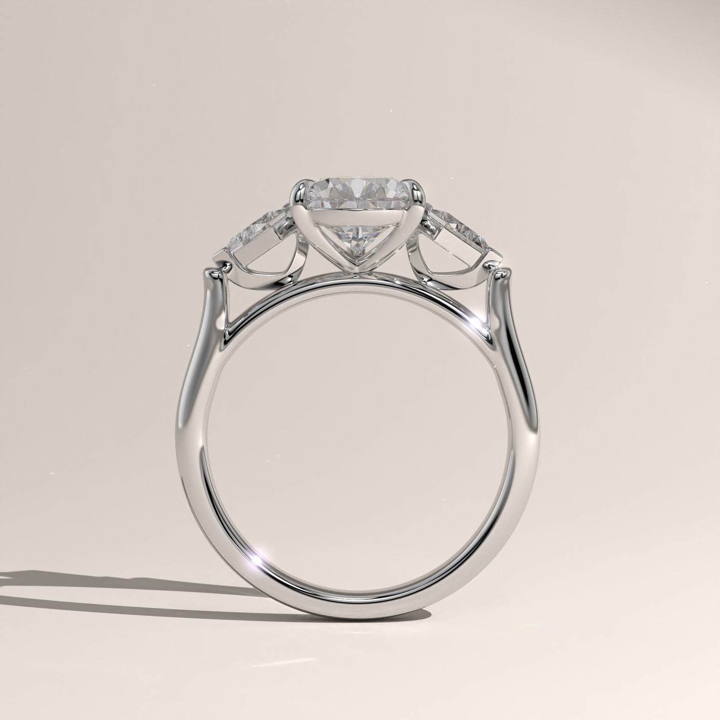 The Three Stone Pear Engagement Ring