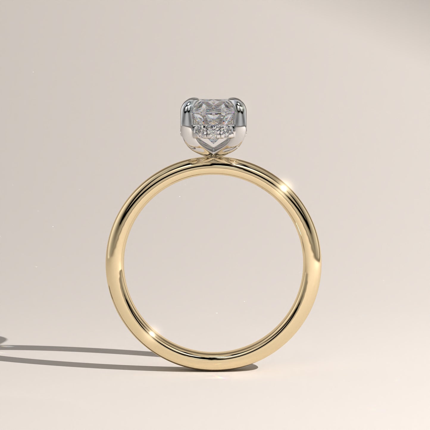 The Classic Hidden Halo Moval Engagement Ring