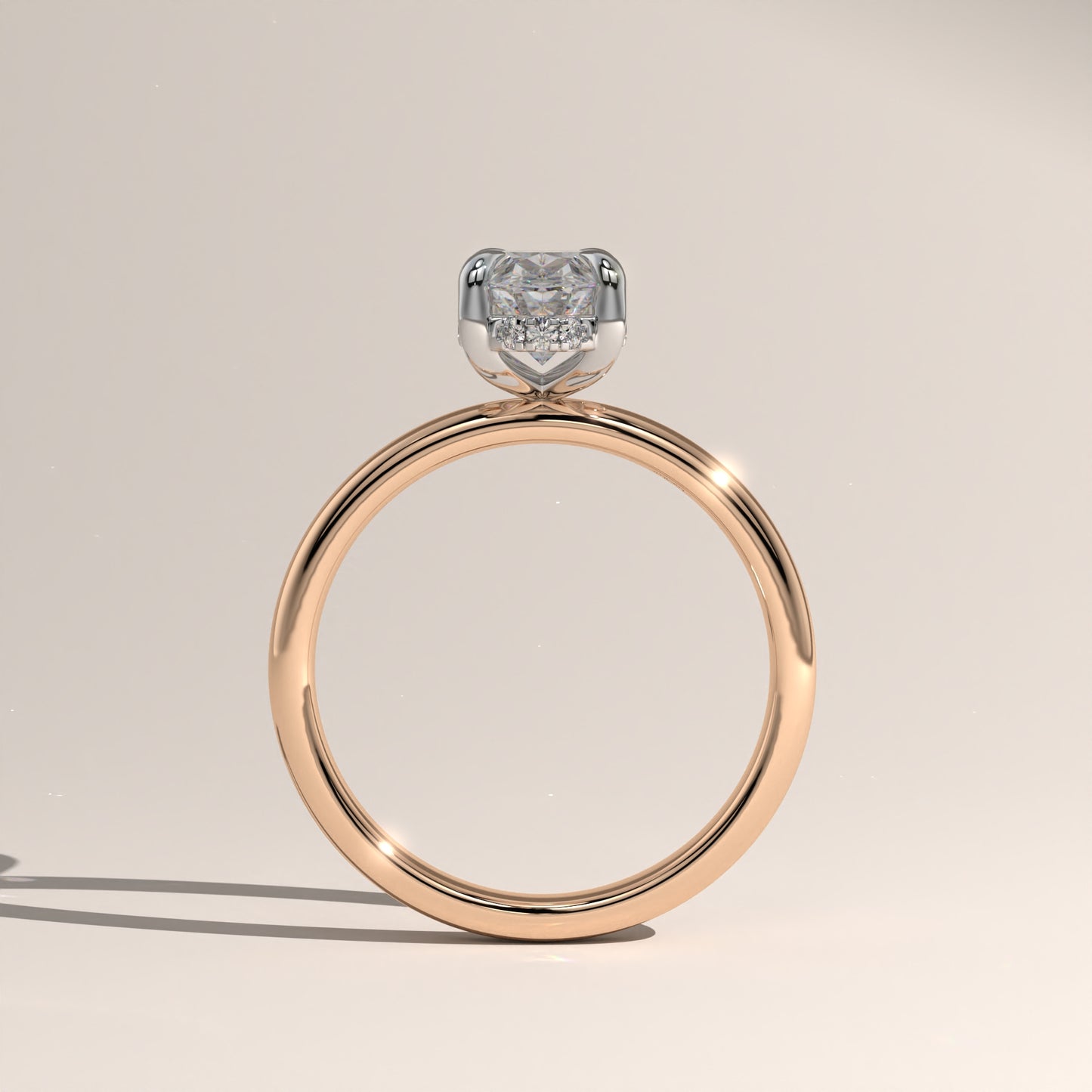 The Classic Hidden Halo Moval Engagement Ring