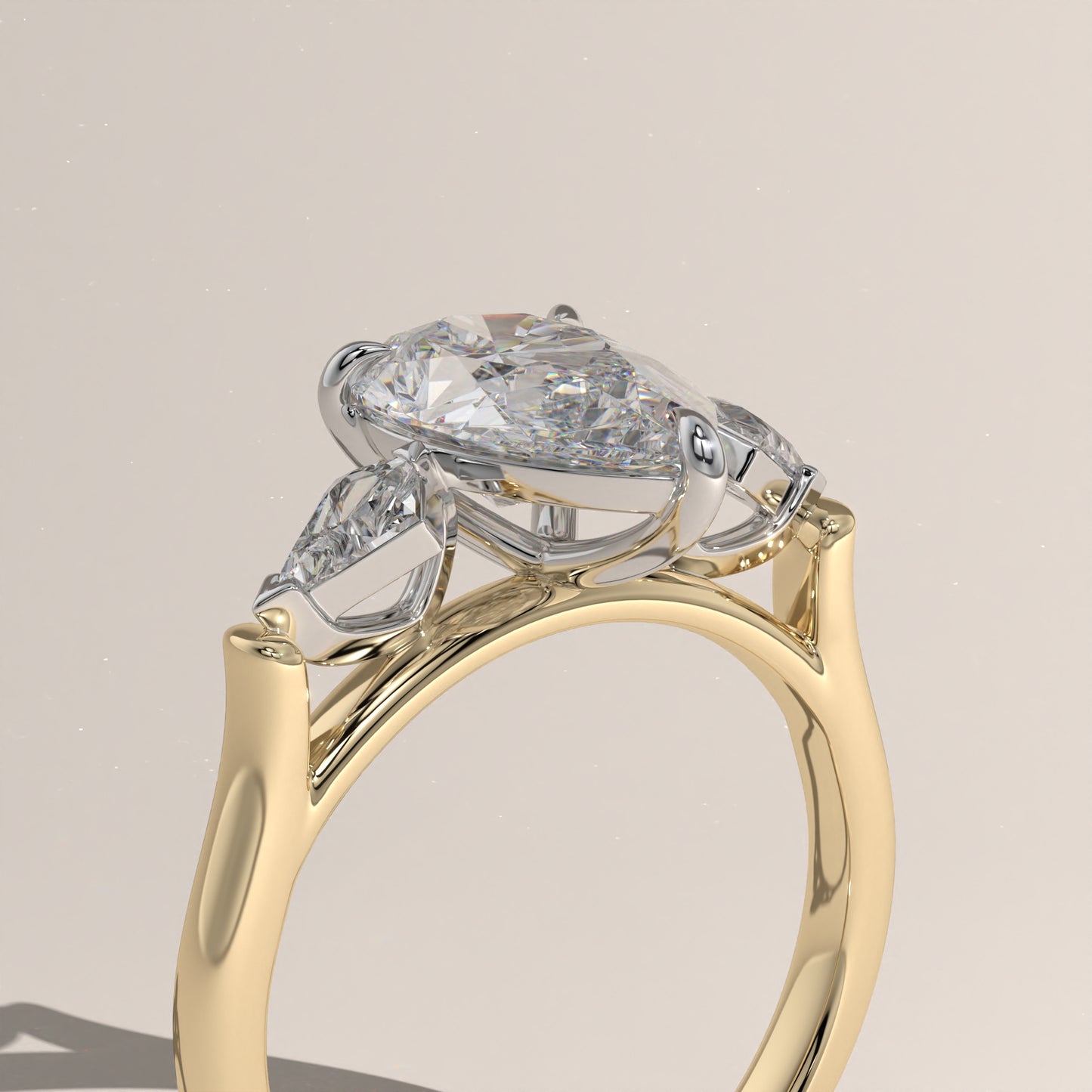 The Three Stone Pear Engagement Ring