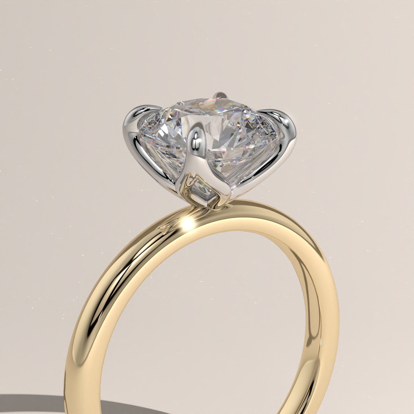 The Round Petal Prongs Engagement Ring