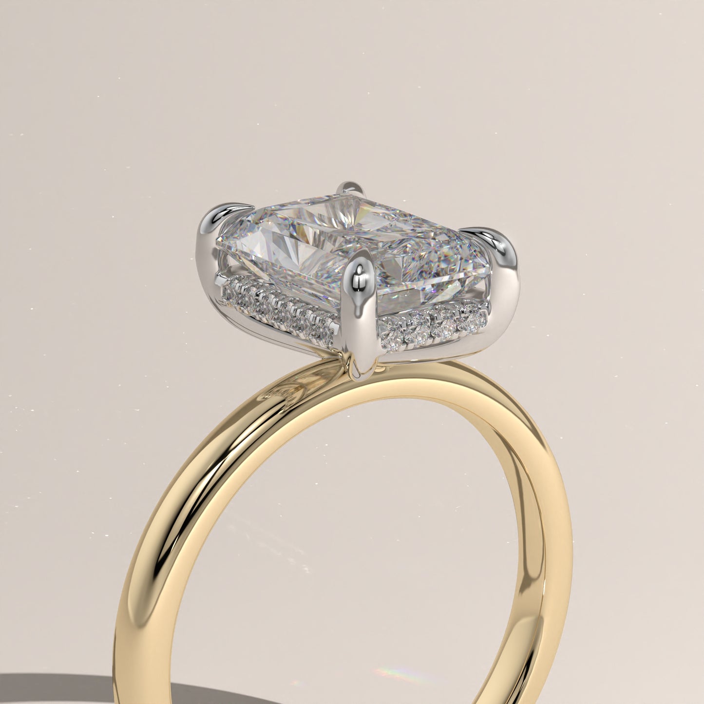 The Classic Hidden Halo Radiant Engagement Ring