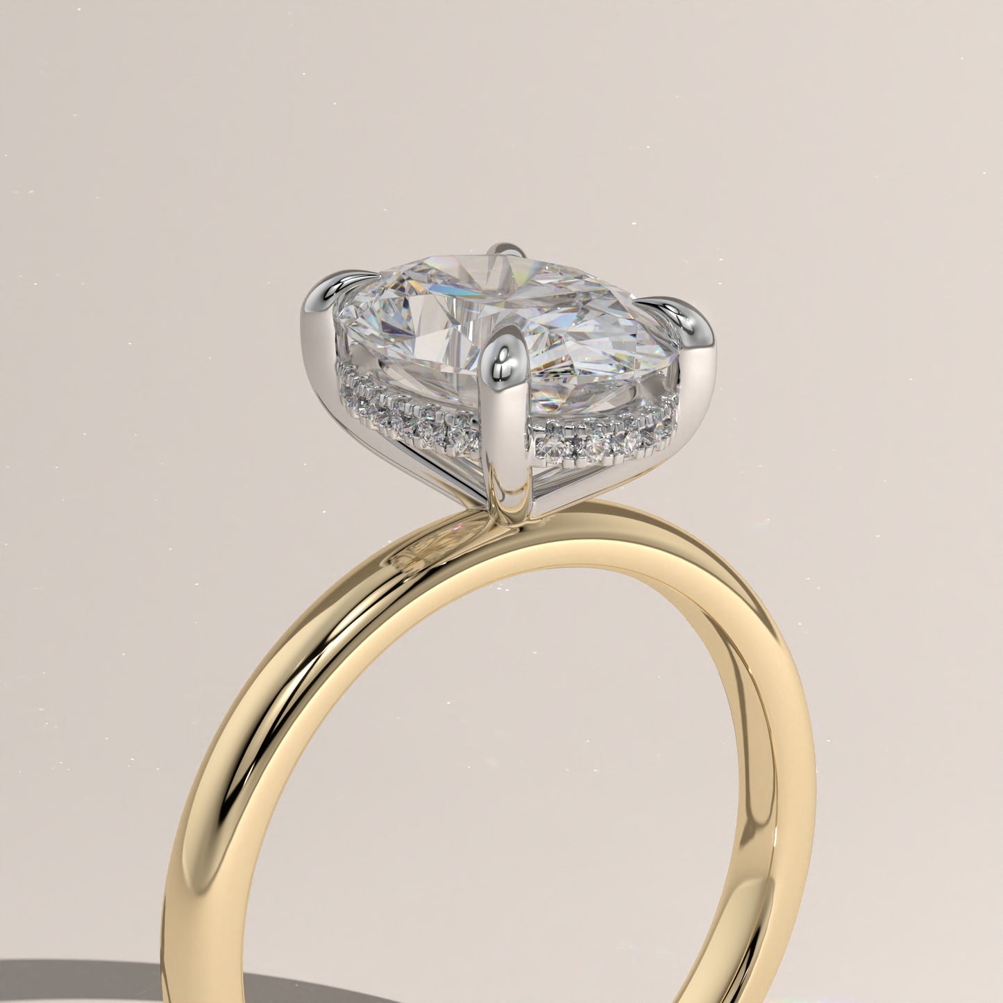 The Classic Hidden Halo Oval Engagement Ring